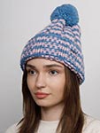 Шапка STETSON арт. 8599394 BEANIE STRIPES W POMPOM STETSON FREESTYLE (голубой / розовый)